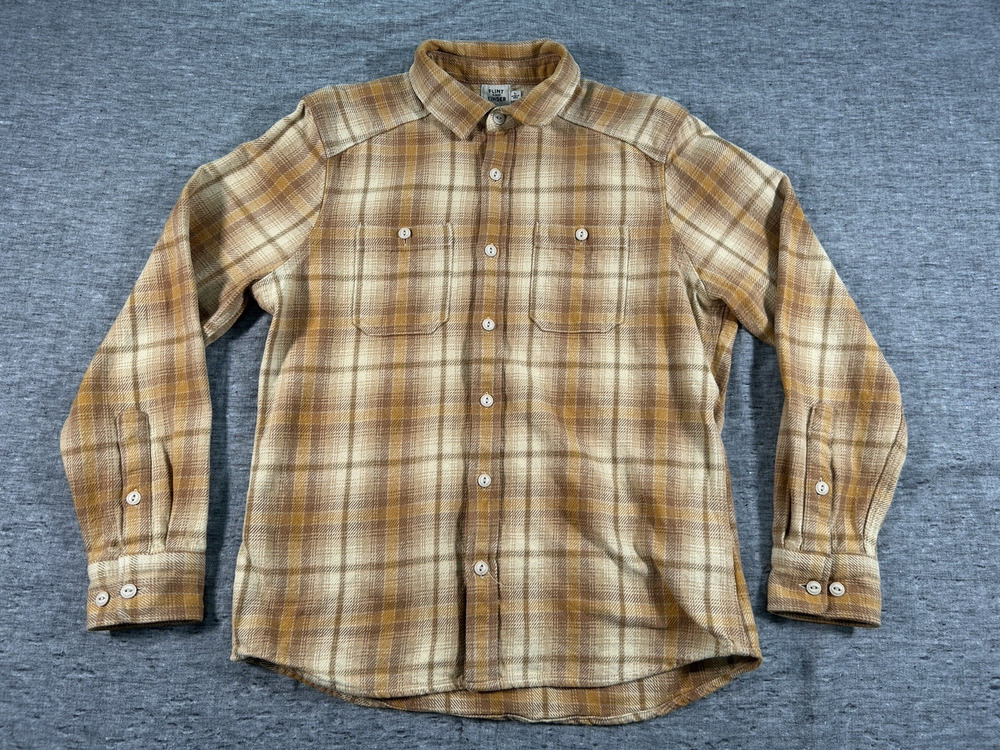 Flint Tinder Flannel Work Shirt Mens Large Plaid Heavyweight Cotton Outdoors